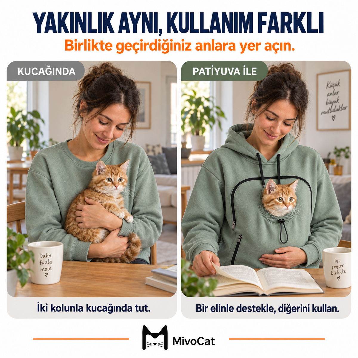 Mivo™ Evcil Hayvan Cepli Sweatshirt